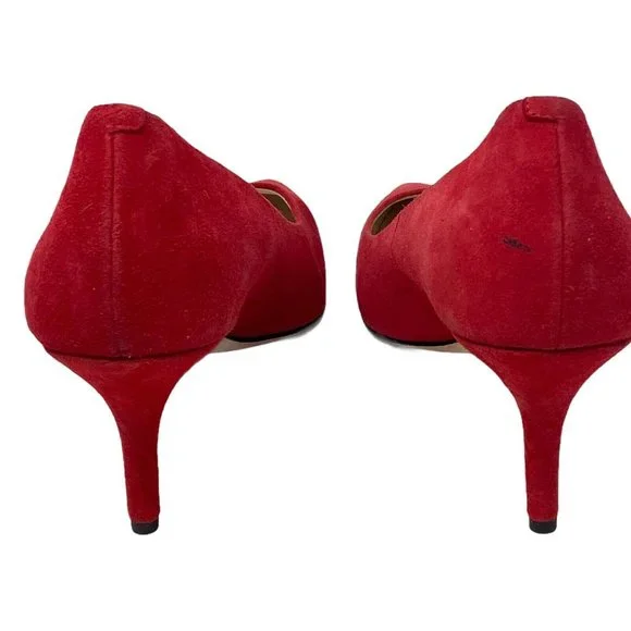 Cole Haan Red Suede Heels - Picture 9 of 11